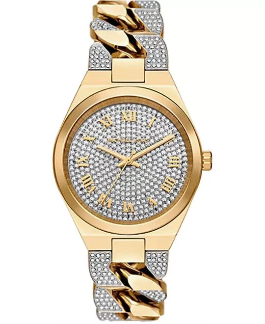 Michael Kors Lennox Gold Tone Pavé Watch 37mm