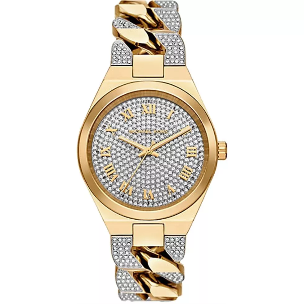 Michael Kors Lennox Gold Tone Pavé Watch 37mm