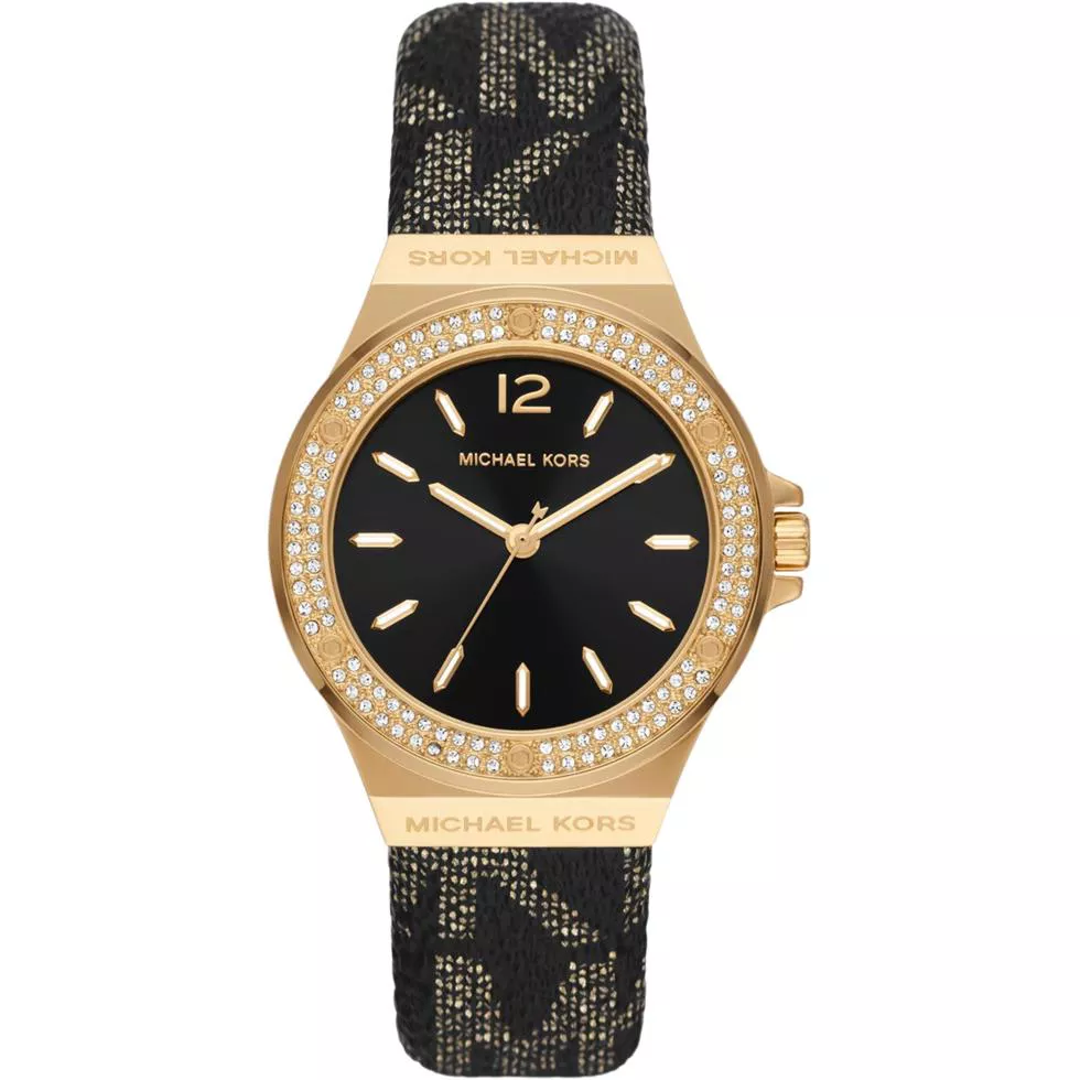 Michael Kors Lennox Pavé Gold-Tone Logo Watch 37mm