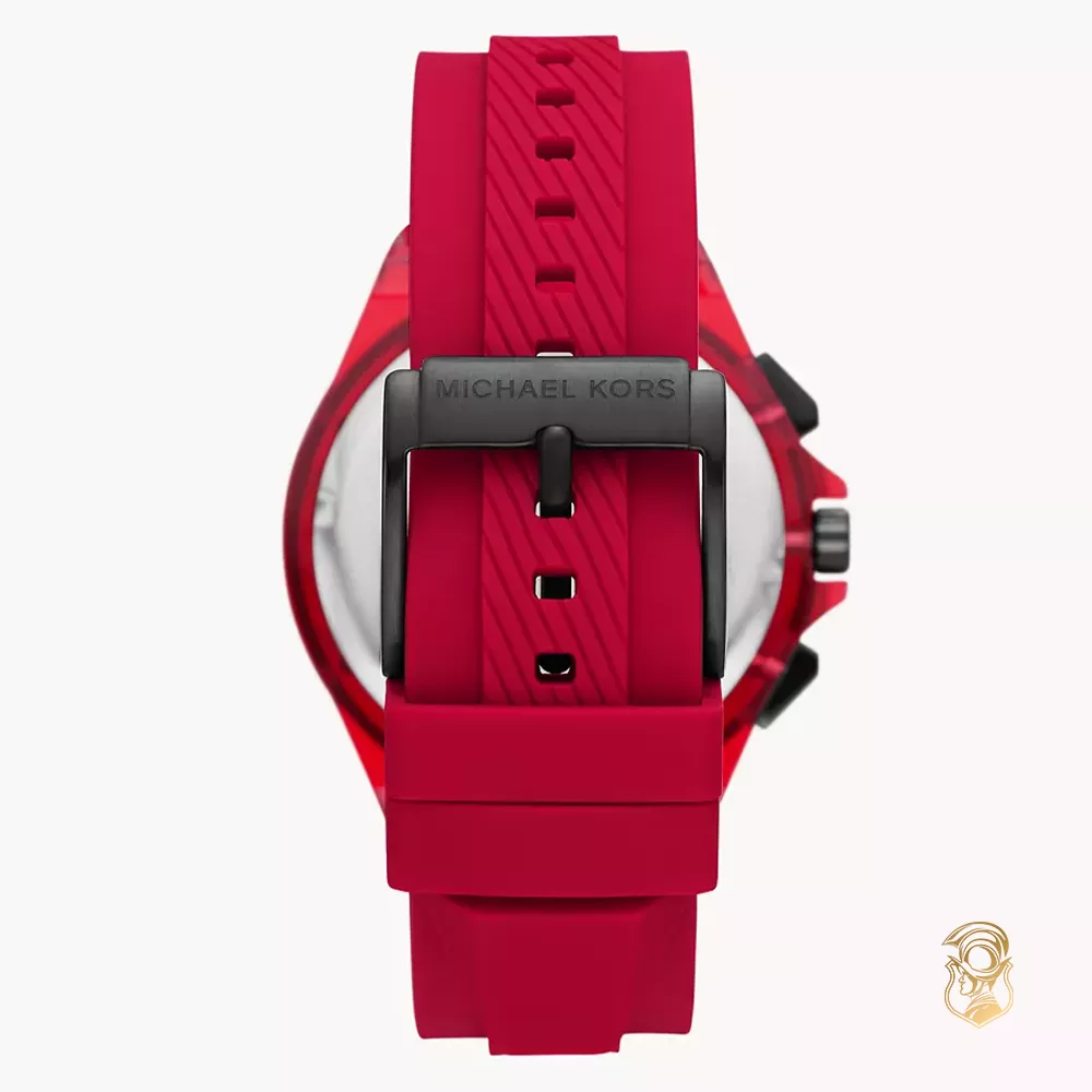 Michael Kors Lennox Red Silicone Watch 45mm  