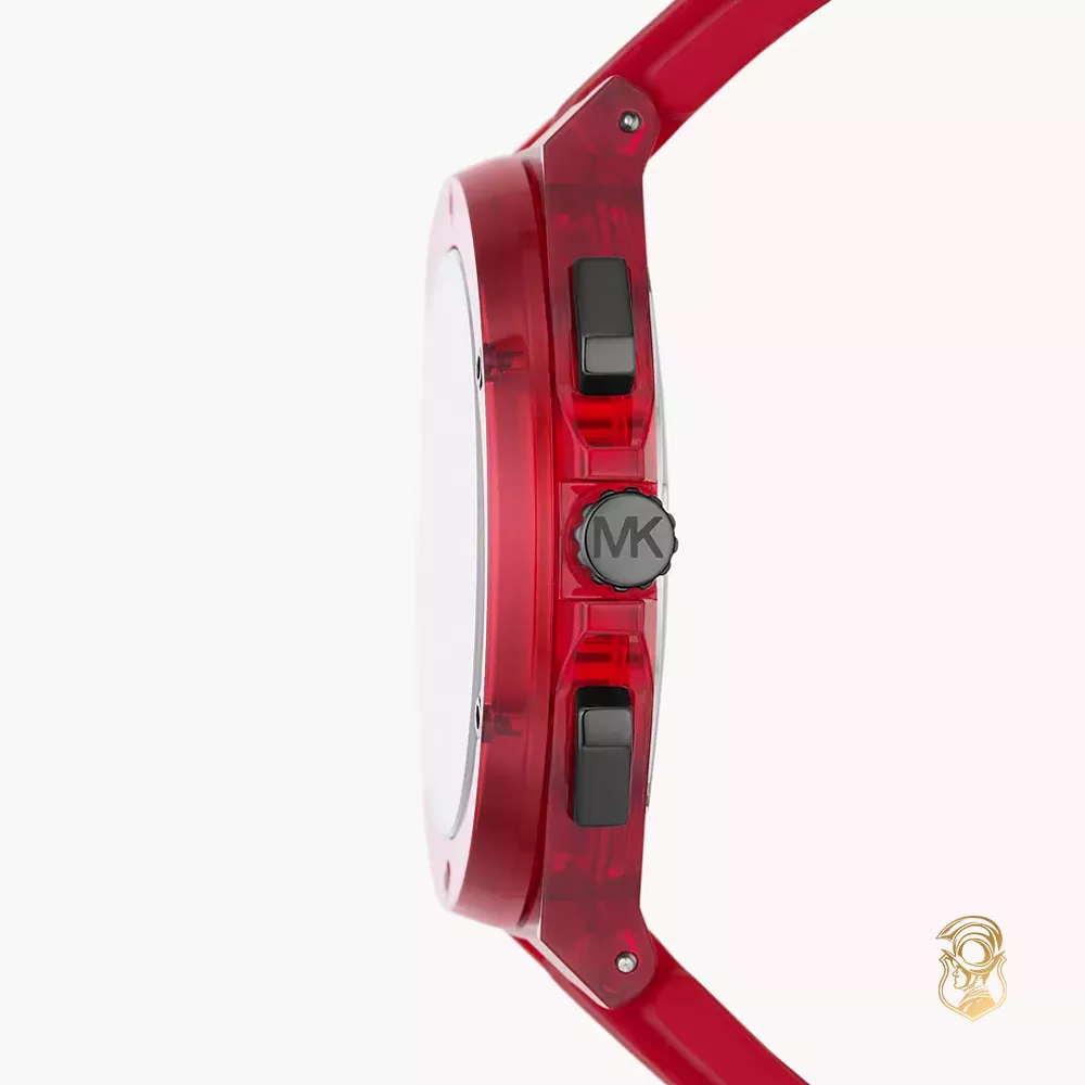 Michael Kors Lennox Red Silicone Watch 45mm  