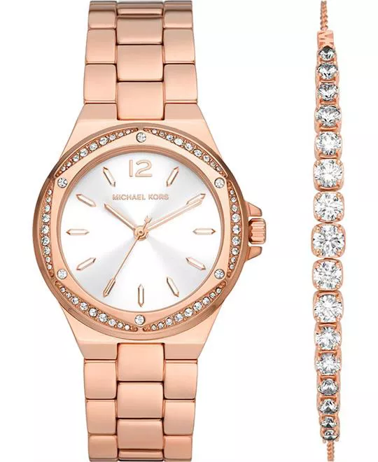 Michael Kors Lennox Rose Gold Bracelet Watch 44mm