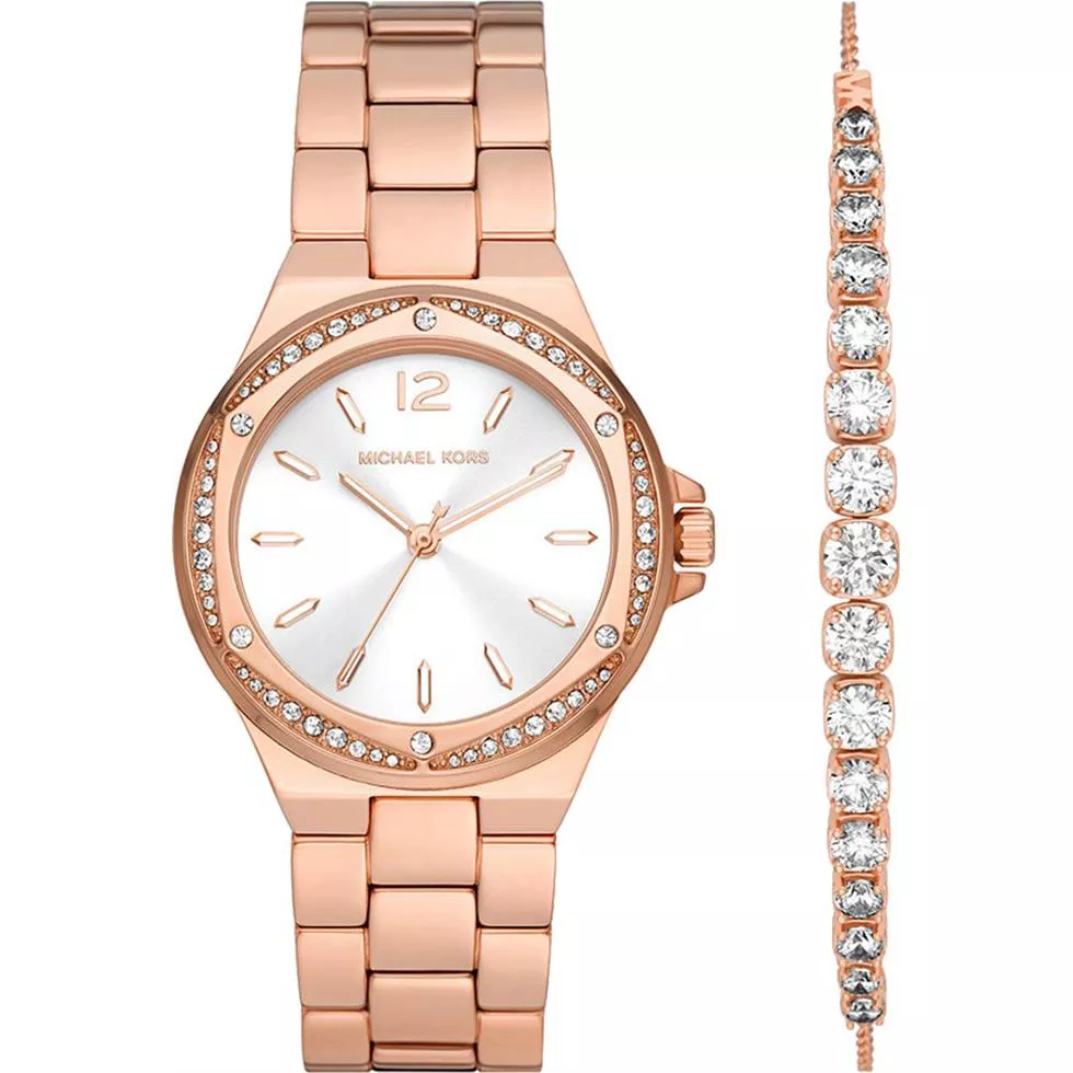 Michael Kors Lennox Rose Gold Bracelet Watch 44mm