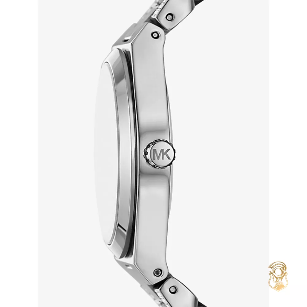 Michael Kors Lennox Silver Tone Pavé Watch 37mm