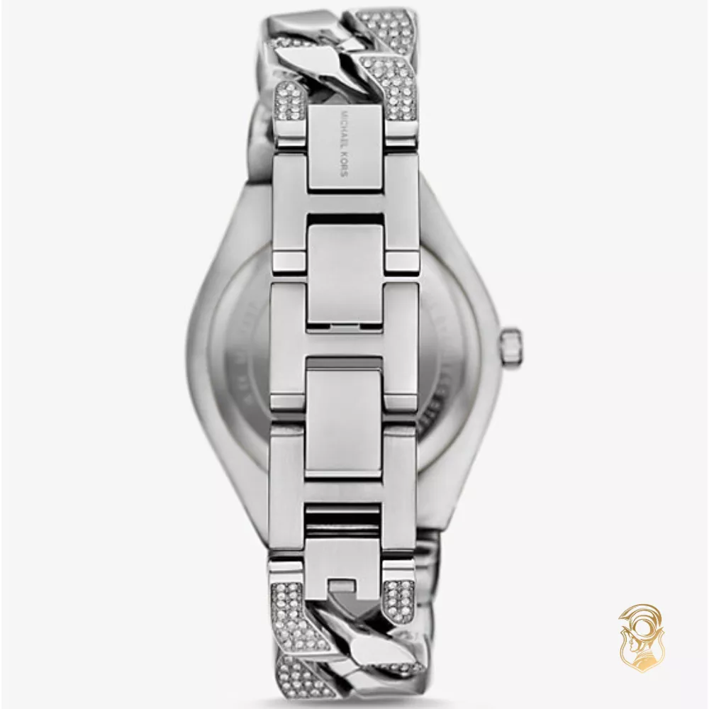 Michael Kors Lennox Silver Tone Pavé Watch 37mm