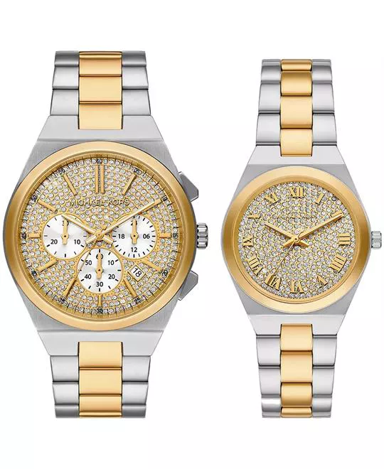 Michael Kors Lennox Two Tone Couple Watch 41mmx33mm