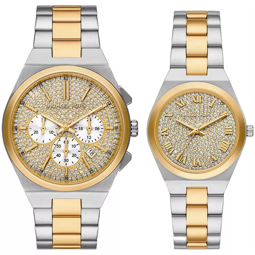 Michael Kors Lennox Two Tone Couple Watch 41mmx33mm