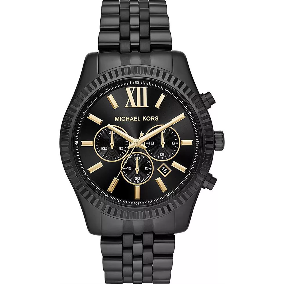 Michael Kors Lexington Black IP Watch 45mm
