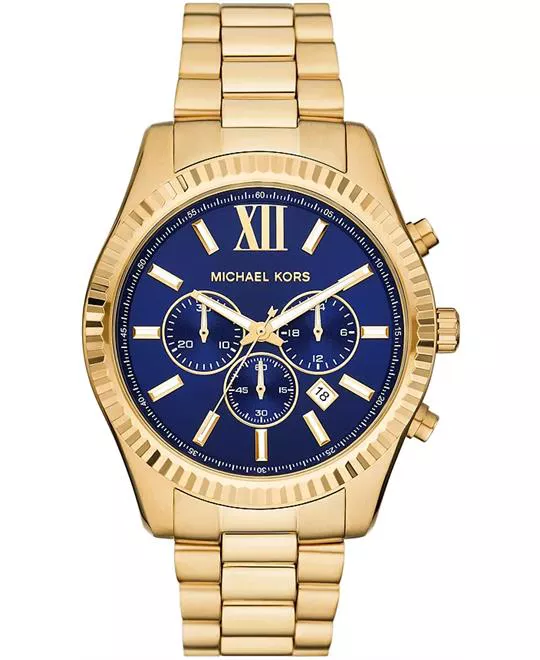 Michael Kors Lexington Chronograph Blue Watch 44mm