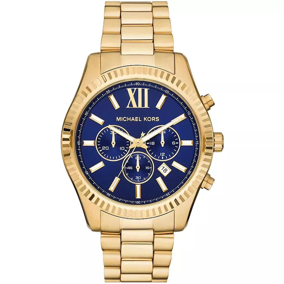 Michael Kors Lexington Chronograph Blue Watch 44mm