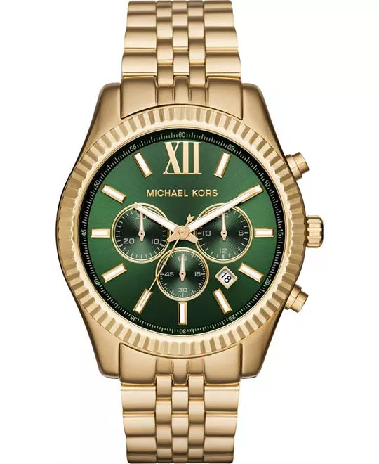 michael kors lexington chronograph green watch 44mm.jpg 540 660