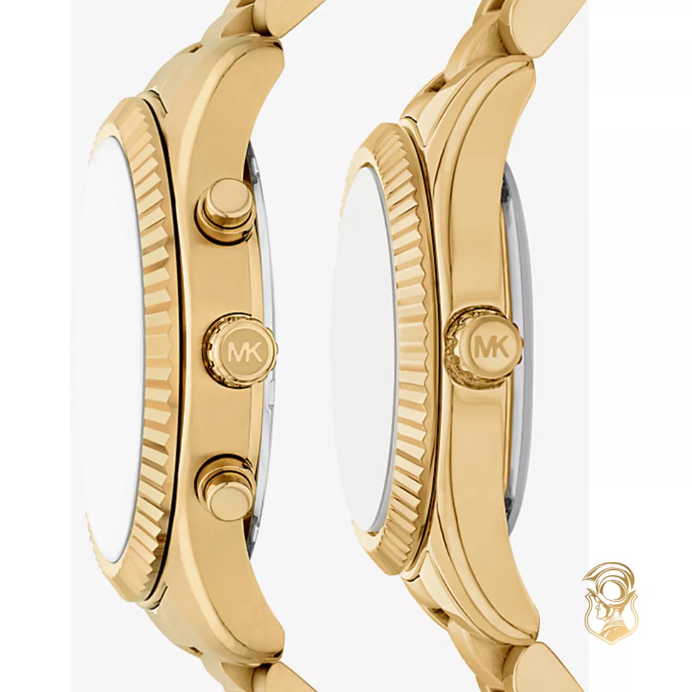 Michael Kors Lexington His and Hers Gold-Tone Set Watch 44mm x 26mm