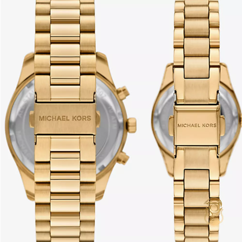 Michael Kors Lexington His and Hers Gold-Tone Set Watch 44mm x 26mm