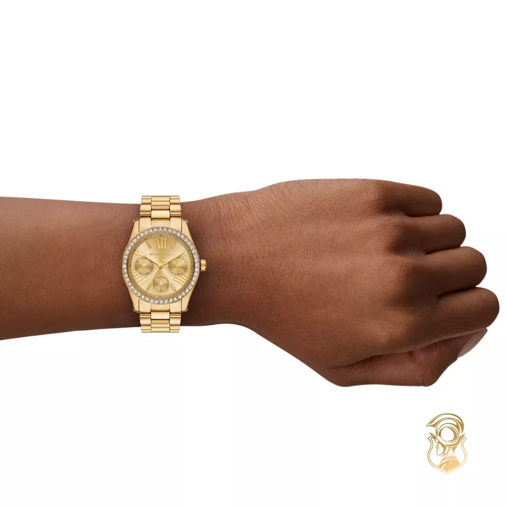 Michael Kors Lexington Mini Pavé Gold-Tone Watch 34mm 