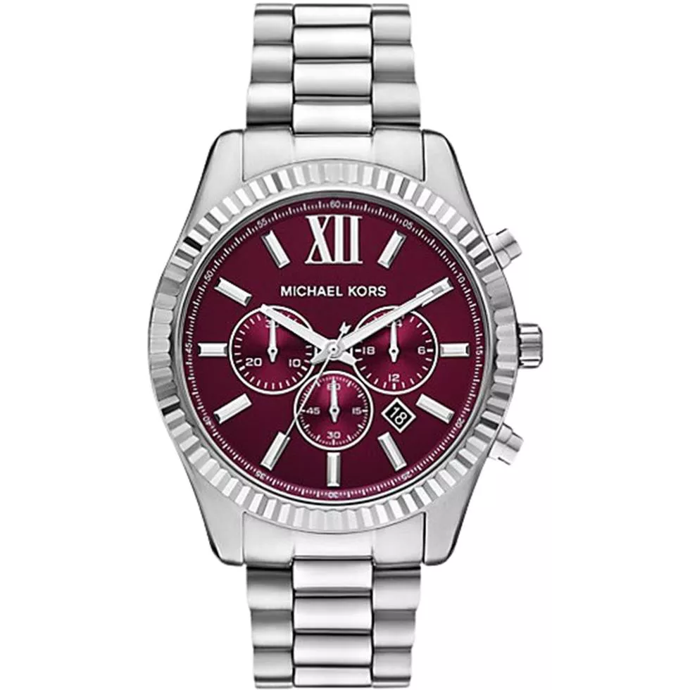 Michael Kors Lexington Oversized Silver-Tone Watch 45mm