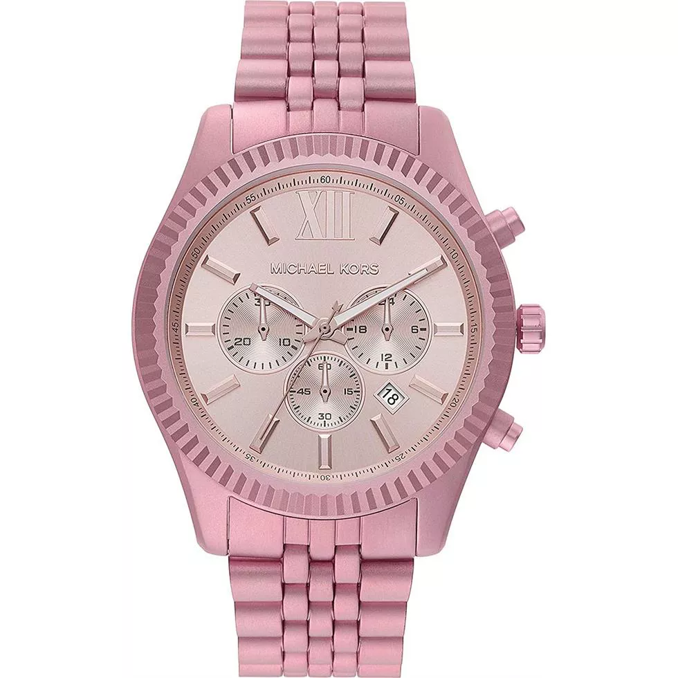 Michael Kors Lexington Pale Pink Aluminum Watch 44mm