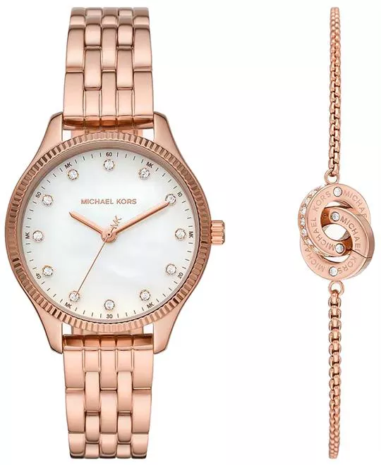 Michael Kors Lexington Rose Gold Watch Set 36mm