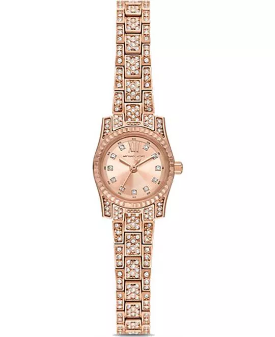 Michael Kors Lexington Rose Gold Tone Mini Pavé Watch 19mm