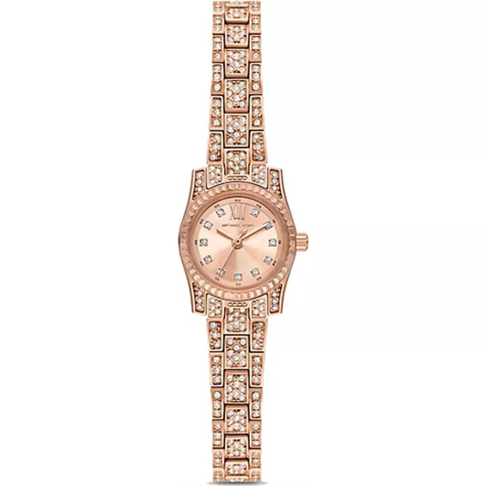 Michael Kors Lexington Rose Gold Tone Mini Pavé Watch 19mm