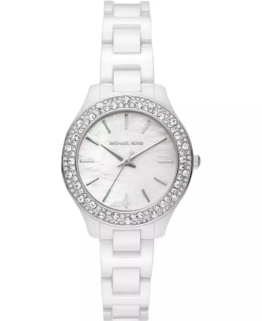 Michael Kors Liliane White Ceramic Watch 33mm