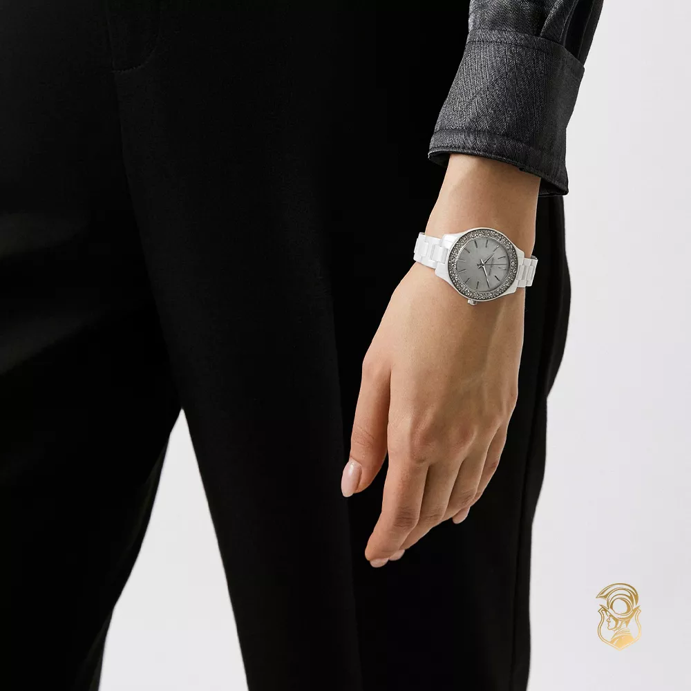 Michael Kors Liliane White Ceramic Watch 33mm