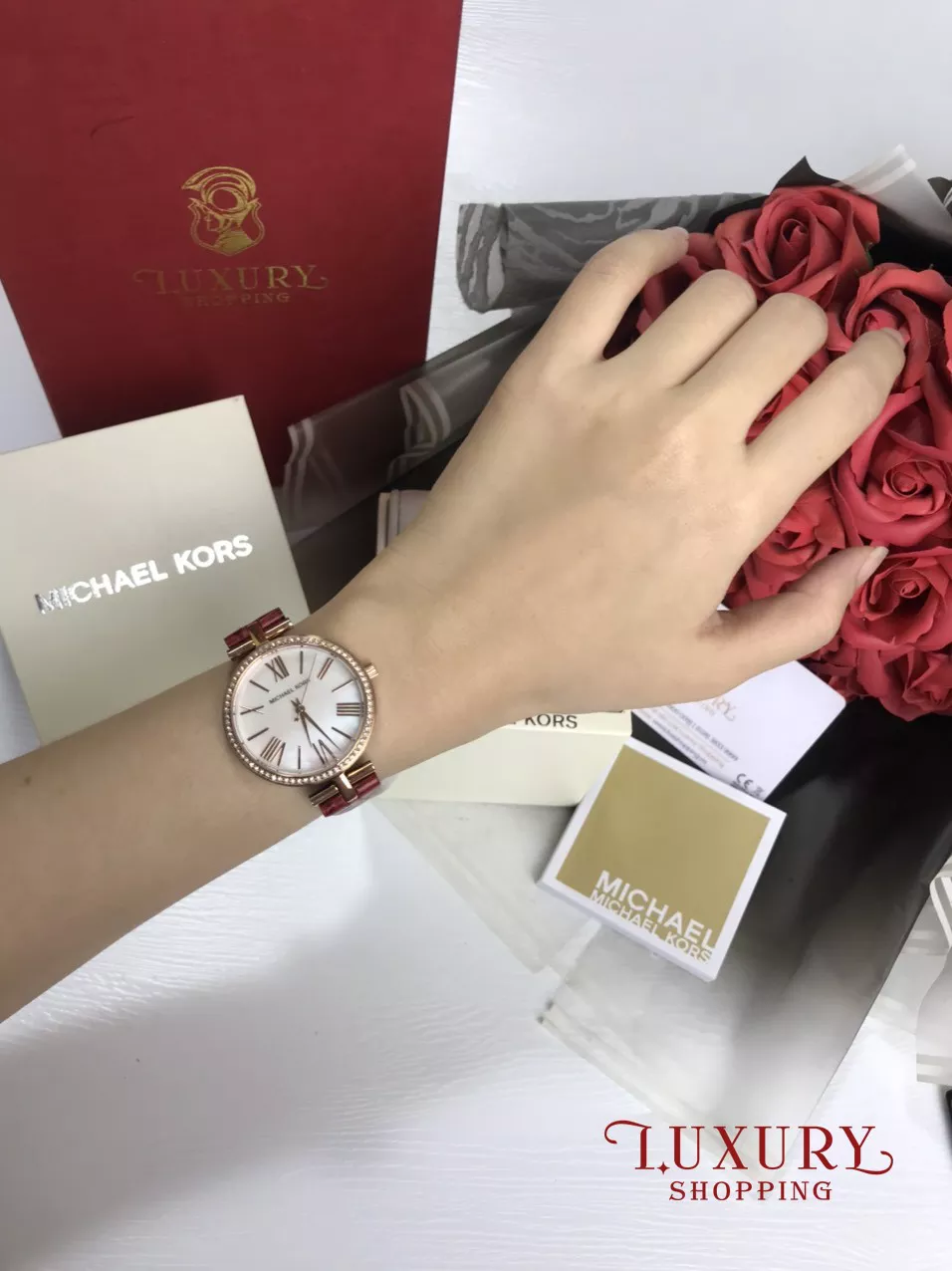 Michael Kors Maci Three-Hand Red Watch 34mm