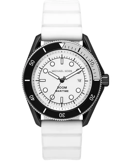 Michael Kors Maritime Black Silicone Watch 42mm