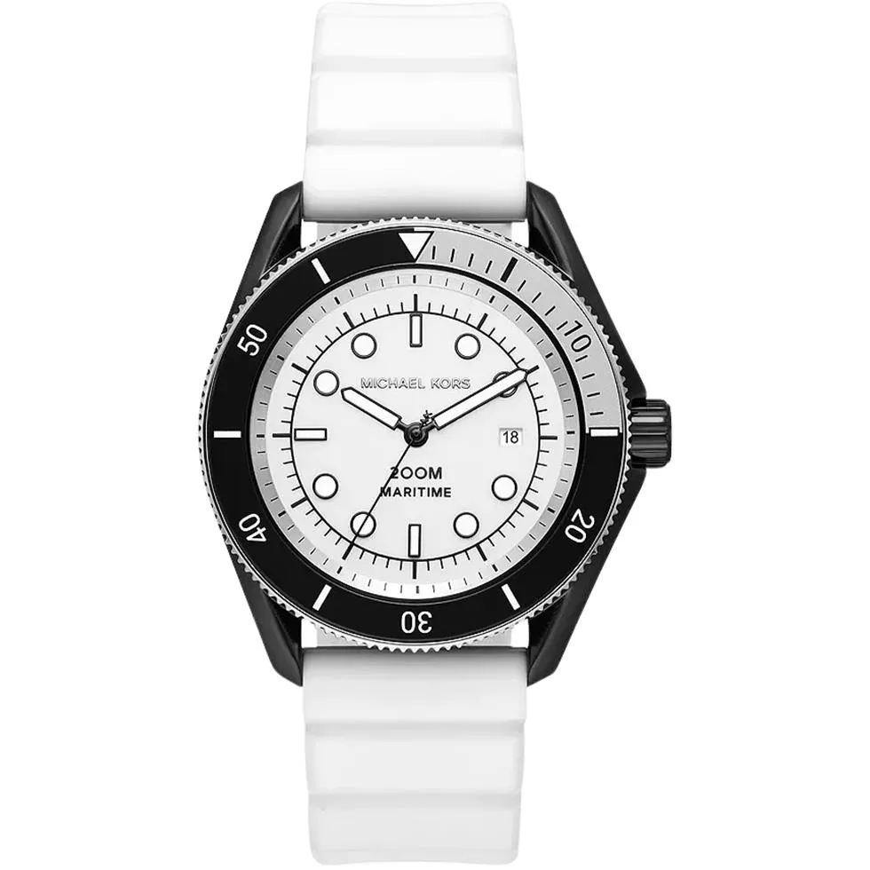 Michael Kors Maritime Black Silicone Watch 42mm