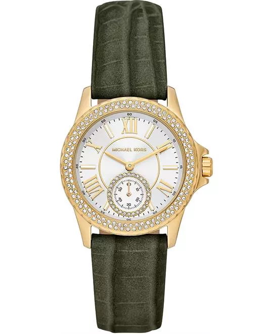 Michael Kors Mini Everest Suede Croco Leather Watch 33MM