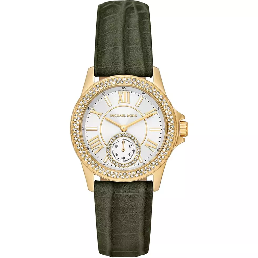 Michael Kors Mini Everest Suede Croco Leather Watch 33MM