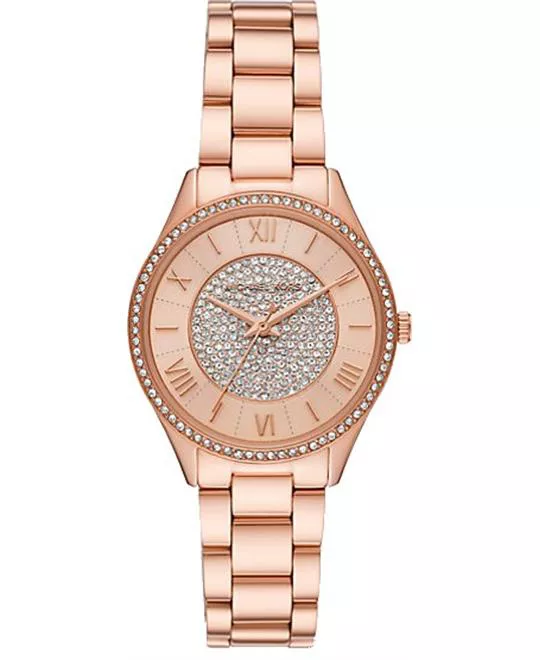 Michael Kors Mini Lauryn Pavé Rose Gold-Tone Watch 33mm 