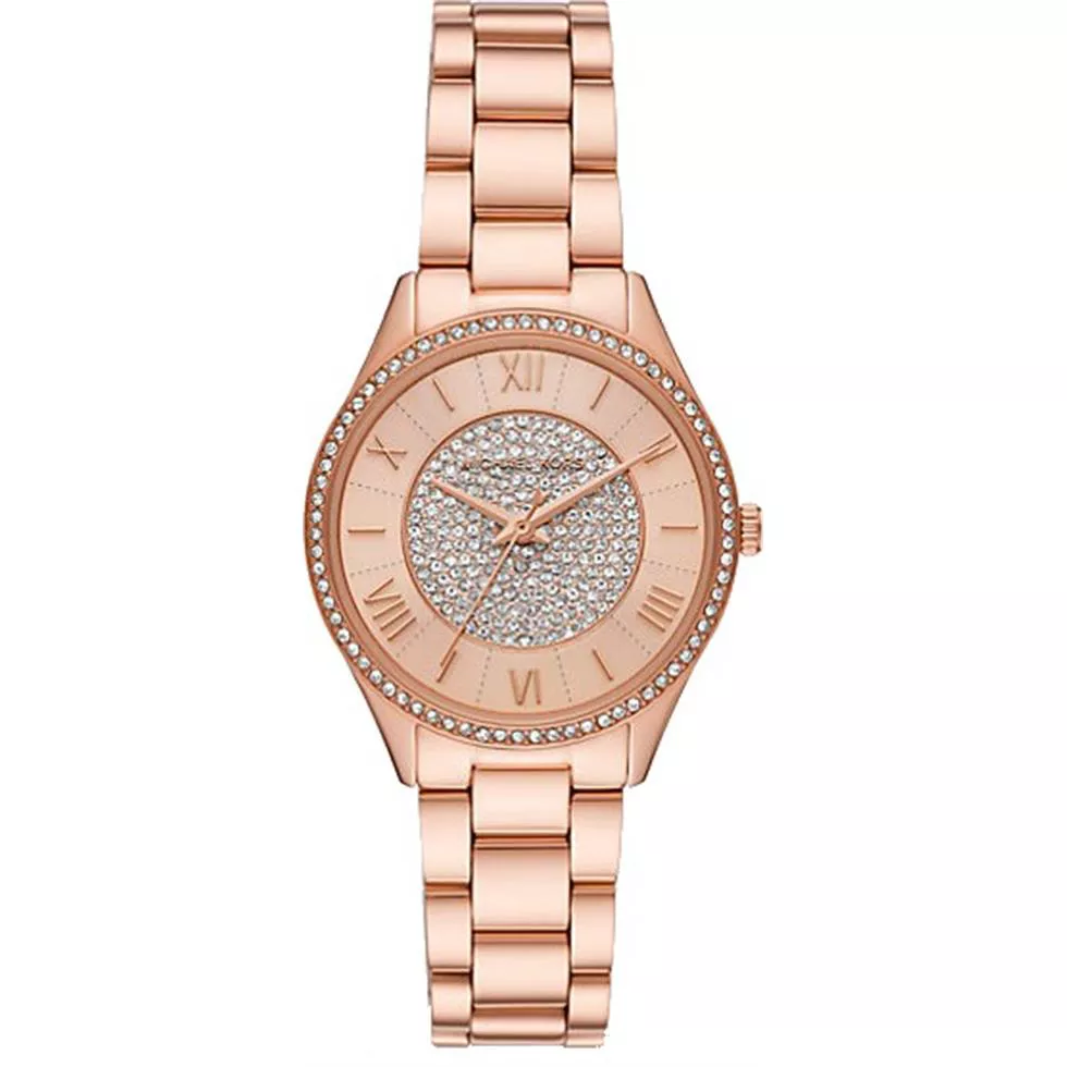 Michael Kors Mini Lauryn Pavé Rose Gold-Tone Watch 33mm 