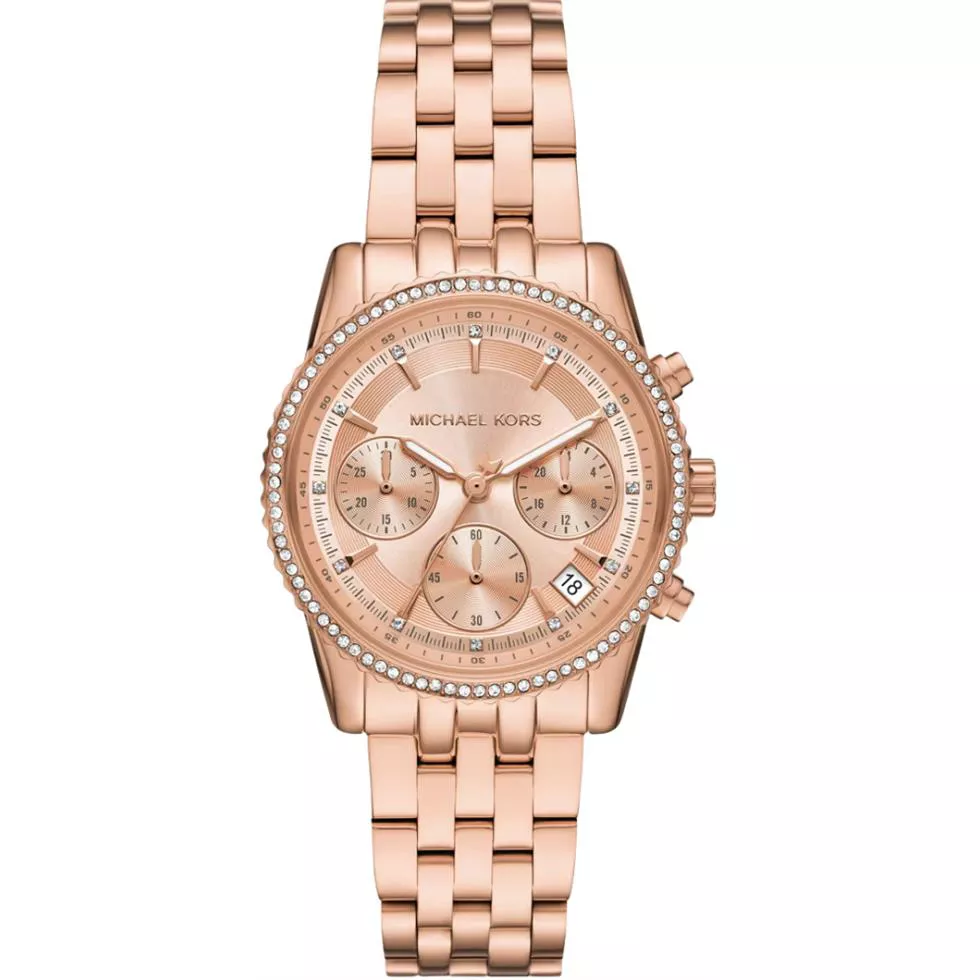 Michael Kors Mini Ritz Pavé Rose Gold-Tone Watch 35mm