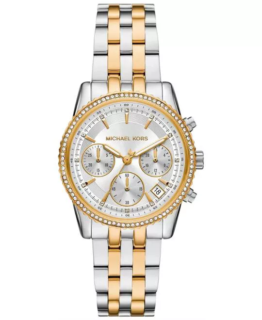 Michael Kors Mini Ritz Pavé Two-Tone Watch 35mm