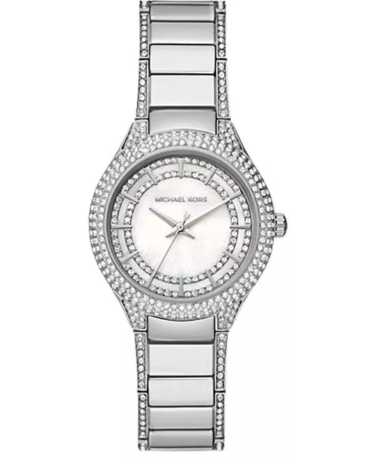 Michael Kors Mini Sylvia Pavé Silver-Tone Watch 33mm