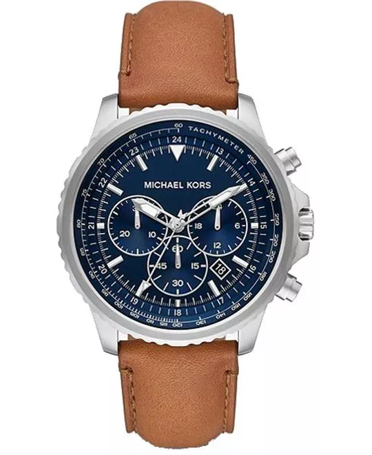 Michael Kors Oversized Cortlandt Leather Watch 44MM