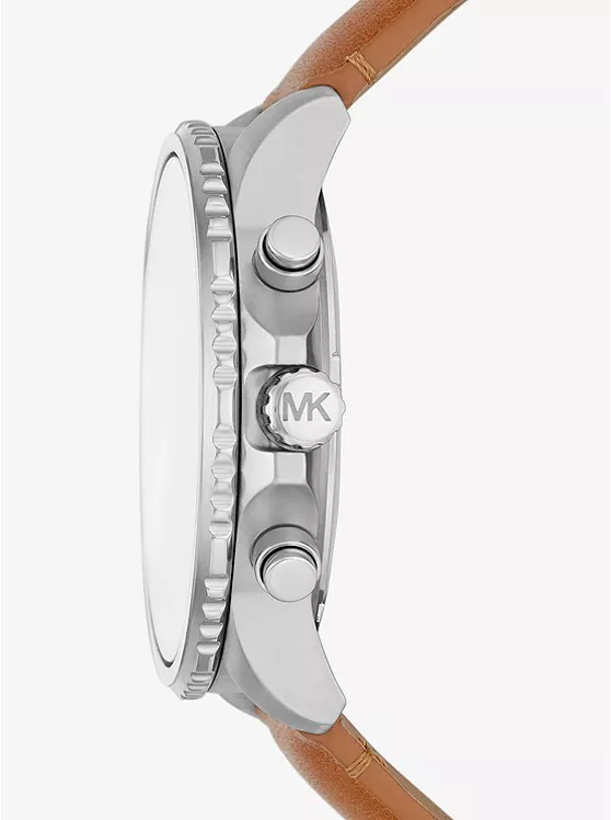 Michael Kors Oversized Cortlandt Leather Watch 44MM