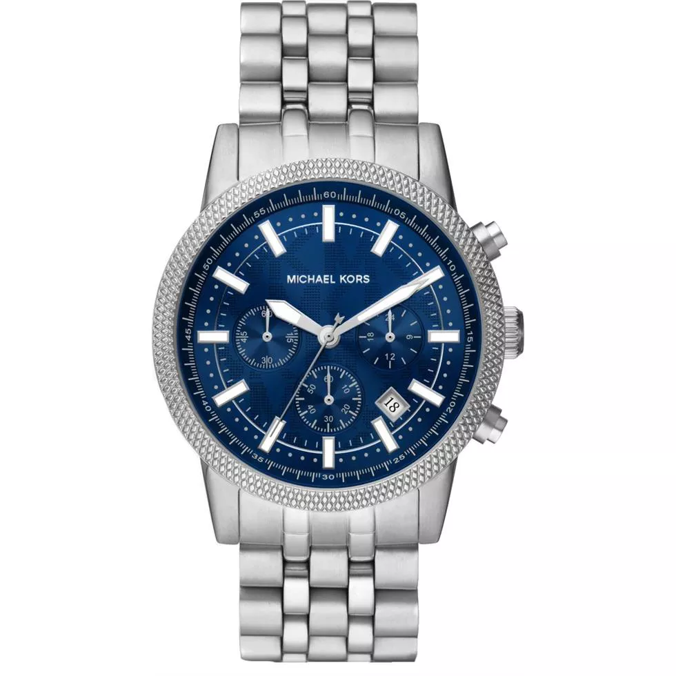 Michael Kors Hutton Blue Tone Watch 43mm