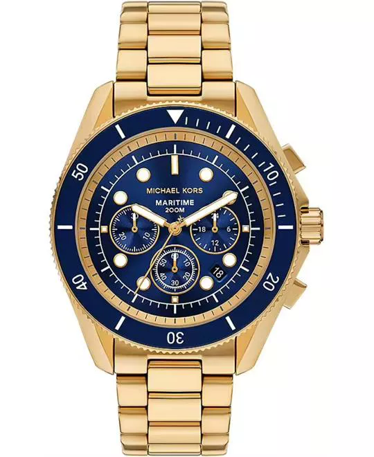 Michael Kors Oversized Maritime Gold-Tone Watch 45mm