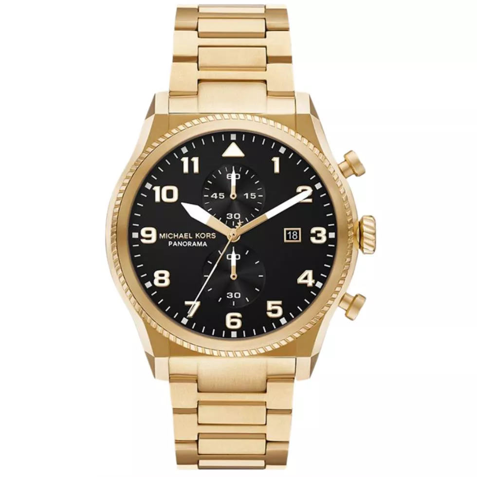 Michael Kors Oversized Panorama Gold-Tone Watch 44mm