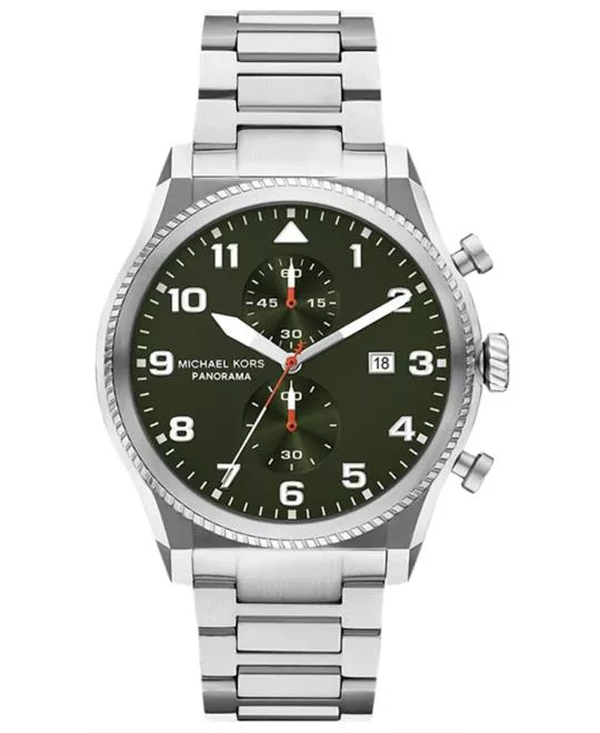 Michael Kors Oversized Panorama Silver-Tone Watch 44mm