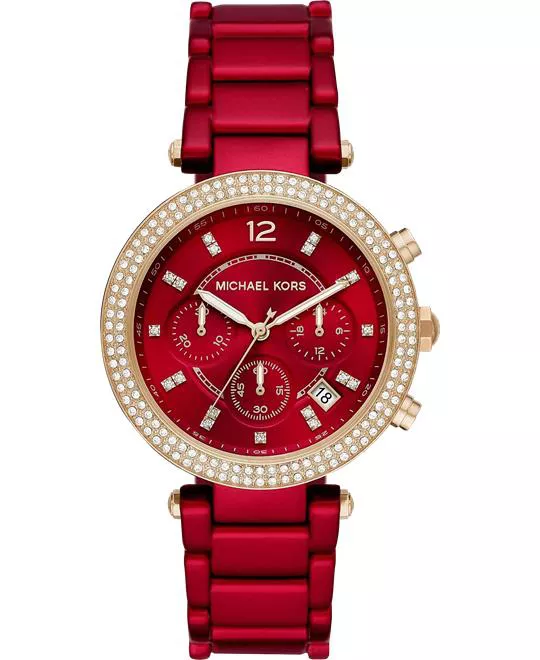 Michael Kors Parker Red Coated Watch 39mm