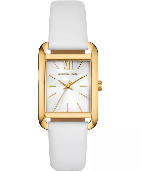Michael Kors Petite Monroe Gold-Tone and Leather Watch 27mm