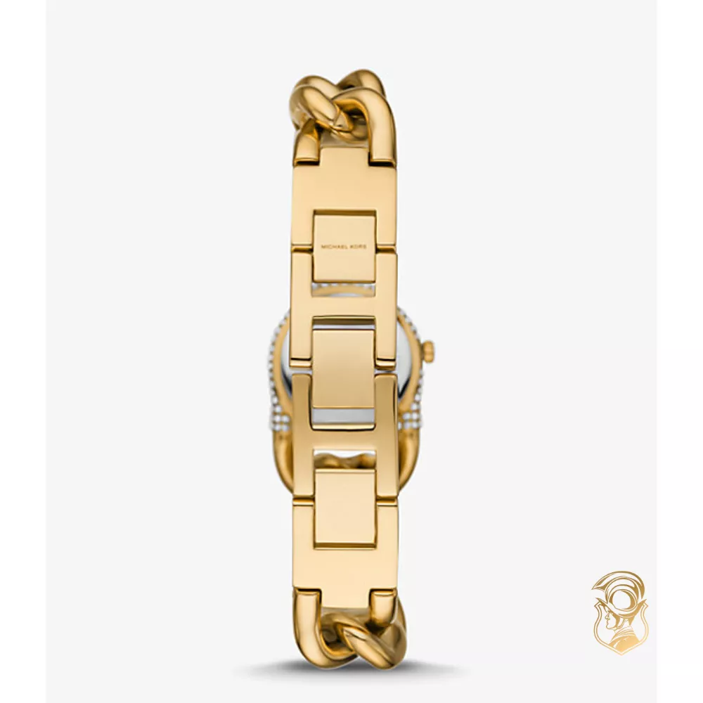 Michael Kors Petite Pavé Gold-Tone Chain-Link Watch 24mm 