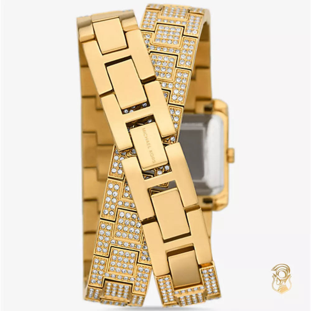 Michael Kors Petite Pavé Gold Tone Double Wrap Watch 