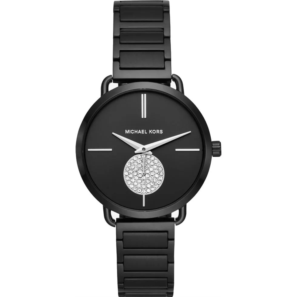Michael Kors Portia Pavé Black-Tone Watch 36.5mm