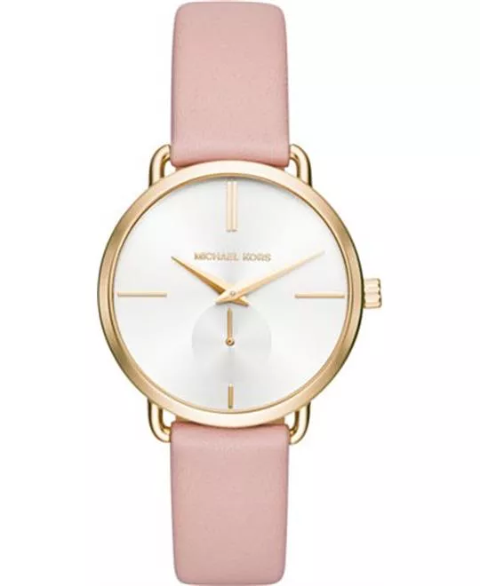 Michael Kors Portia Pink Leather Watch 36mm 