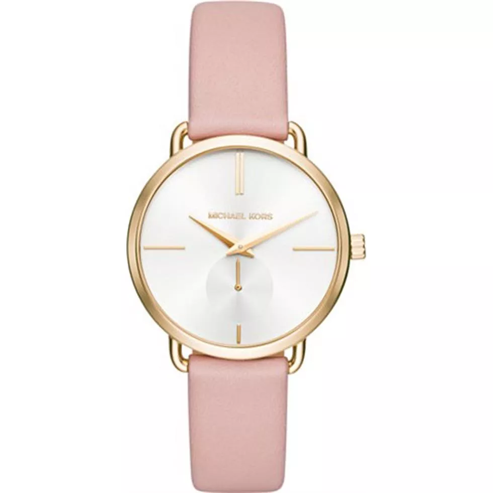 Michael Kors Portia Pink Leather Watch 36mm 