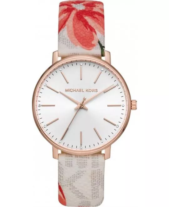 Michael Kors Pyper Floral-Print PVC Watch 38mm