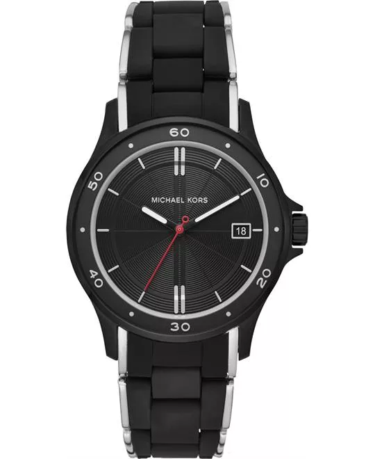 Michael Kors Reid Black And Silicone Watch 40mm